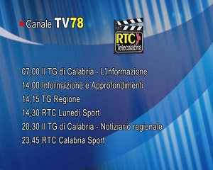 Oggi in TV su RTC – Canale 78