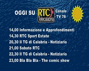 Oggi su RTC – Canali TV 78 e 88